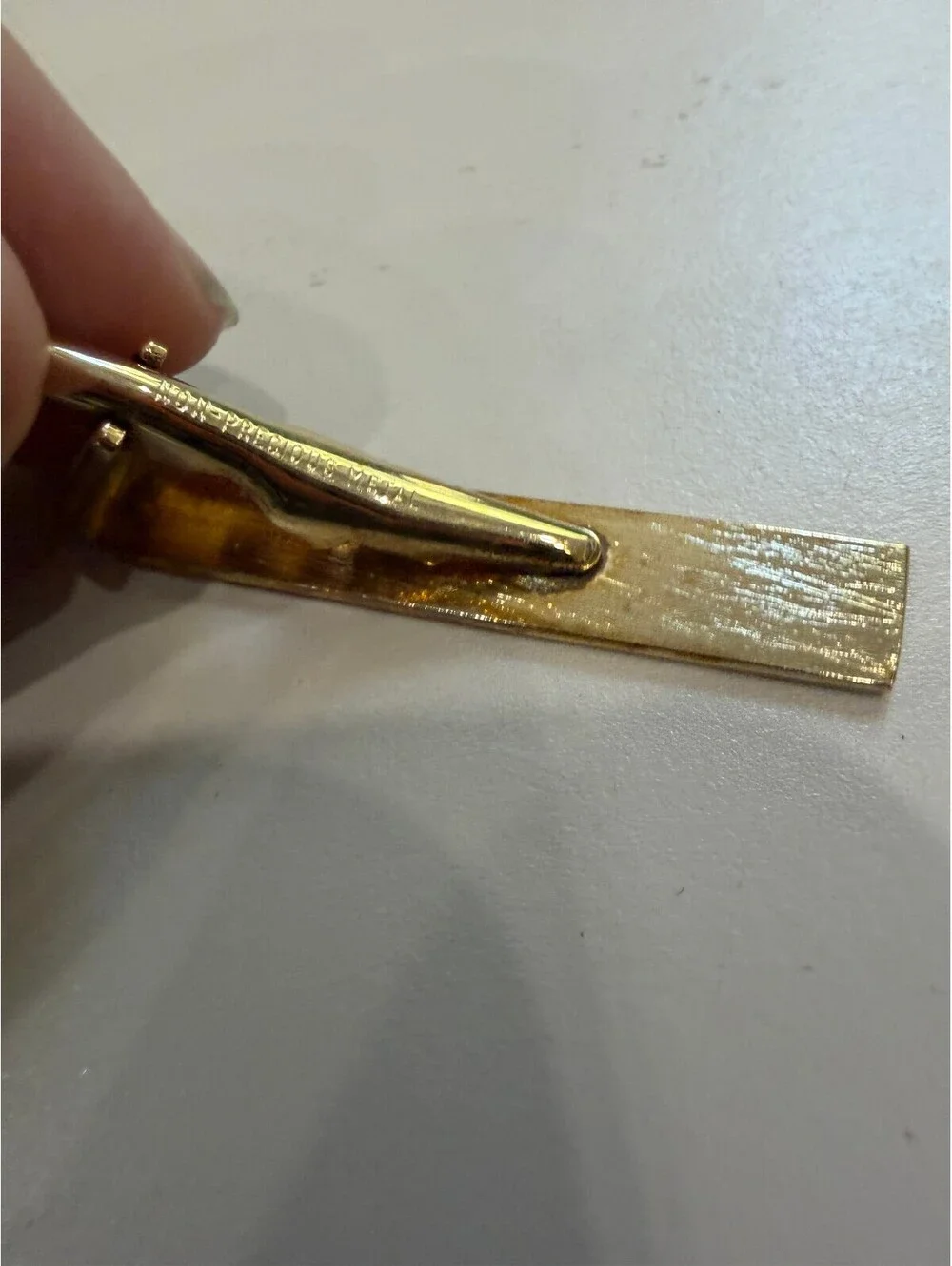 Gold Tone Non-Precious Metal Tie Clip with Star Detail